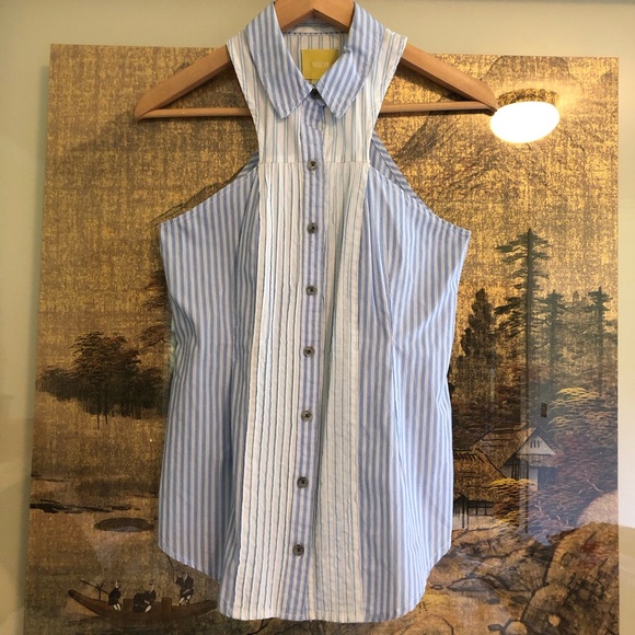 {anthropologie} maeve button up sleeveless top - Picture 1 of 4